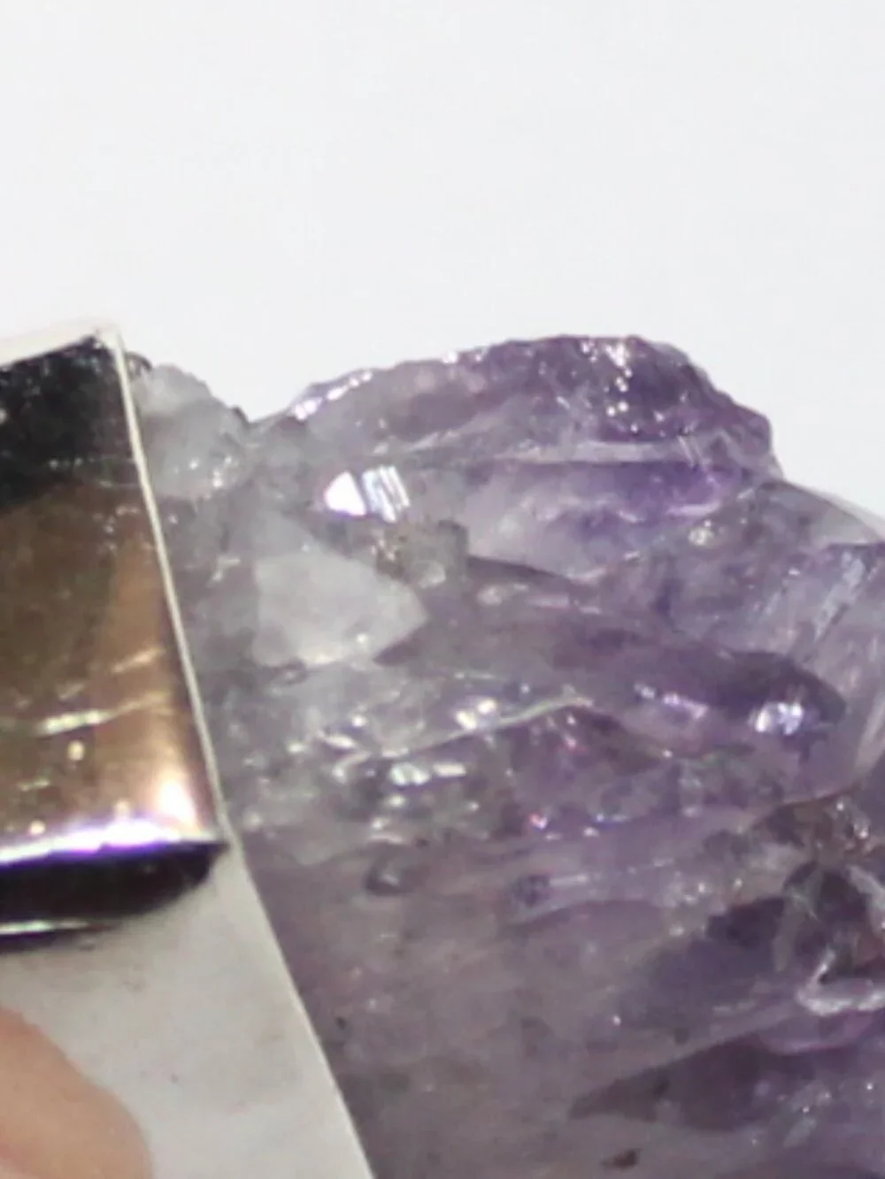 Sterling Silver Charoite and Amethyst Pendant